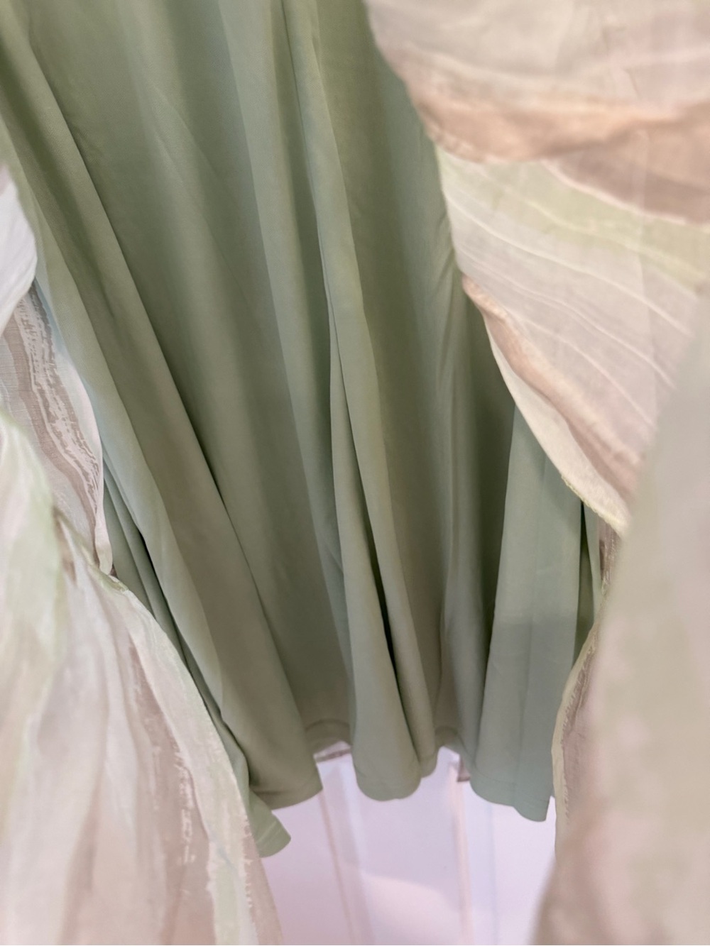 NWT Entro Boutique Smocked Tiered Dress in Light Green Sz L - Picture 6 of 6